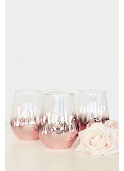 Event Blossom Pink (Personalized Rose Gold Stemless Glass)